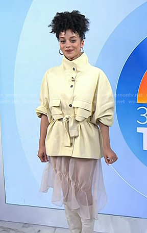 Chase Infiniti's Ivory jacket and pink tulle skirt on Today