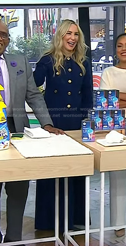 Chassie's navy cardigan and wide-leg pants on Today