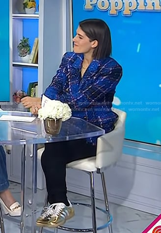 Daryn Carp's gold metallic sneakers on Today