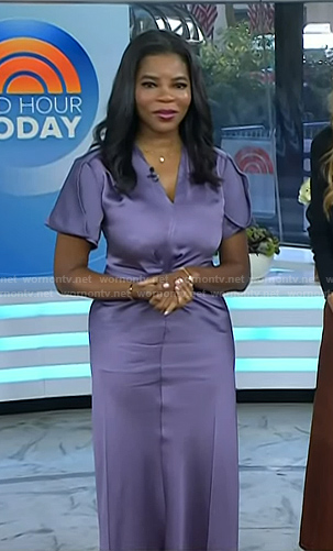Dr. Michelle Henry's purple gathered dress on Today