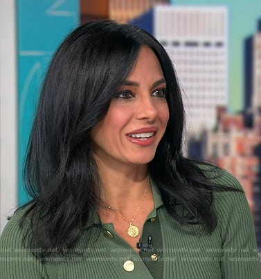 Dr. Tara Narula's green ribbed dress on Good Morning America