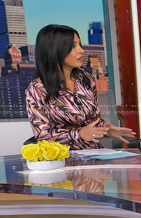Dr. Tara Narula's pink print shirtdress on Good Morning America