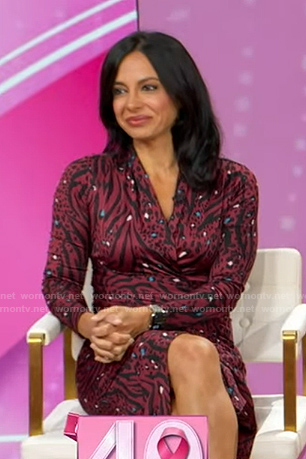 Dr. Tara Narula's red animal print dress on Good Morning America