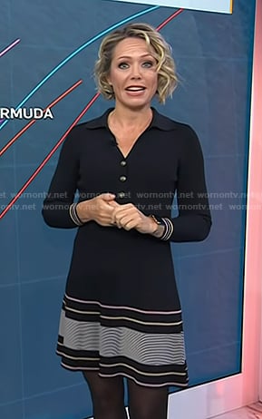 Dylan's black striped hem polo dress on Today