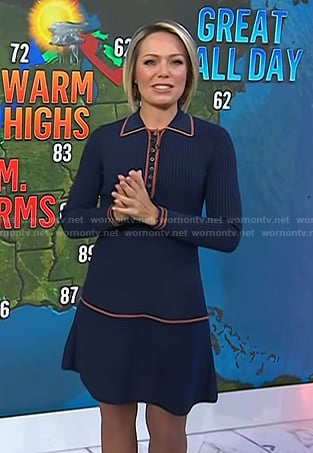 Dylan's navy contrast trim polo dress on Today