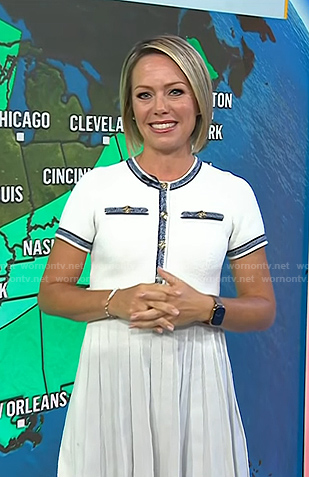 Dylan's white pleated short sleeve dress on Today