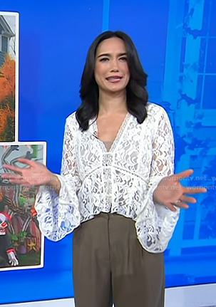 Emilie's white lace blouse on Today