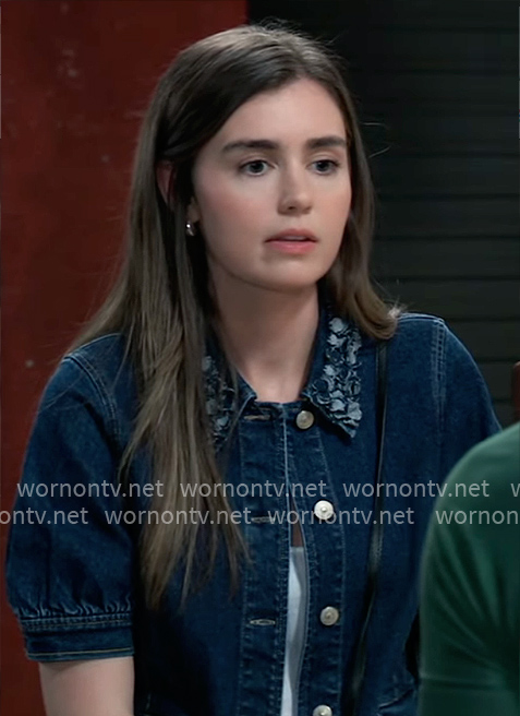 Emma's short sleeved denim jacket on General Hospital