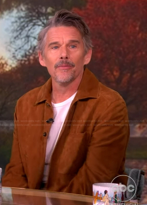 Ethan Hawke's brown suede jacket on The View