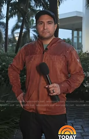 George Solis's rust orange rain jacket on Today