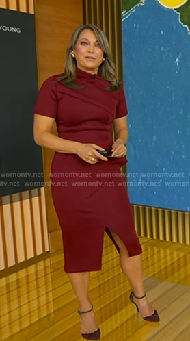 Ginger's burgundy sheath dress on Good Morning America