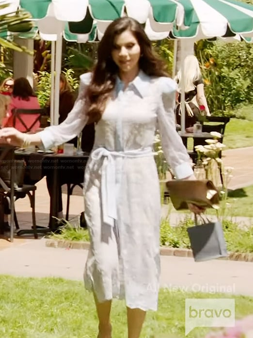 Heather's blue lace shirtdress on The Real Housewives of Orange County