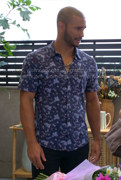 Holden's blue floral shirt on The Young and the Restless
