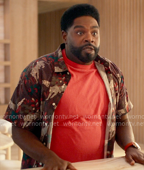 Howard's jungle print shirt on Loot