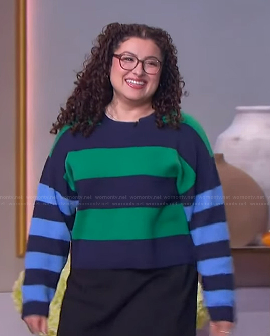 Jackie G's striped sweater on The Jennifer Hudson Show