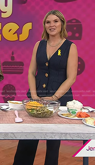 Jenna's navy pinstripe vest and pants on Today