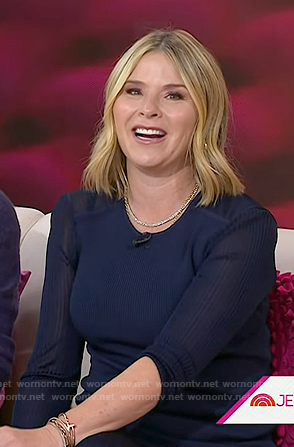 Jenna's navy ribbed sheer knit dress on Today