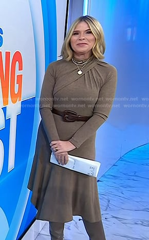 Jenna's taupe cross knit midi dress on Today