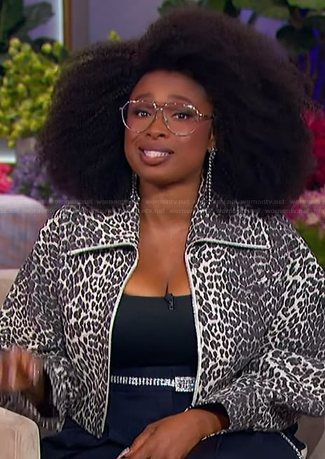 Jennifer's leopard print cropped jacket on The Jennifer Hudson Show