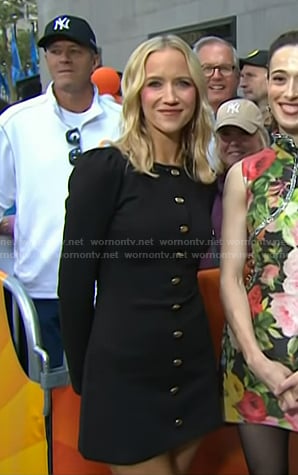 Jessy Schram's black button front mini dress on Today