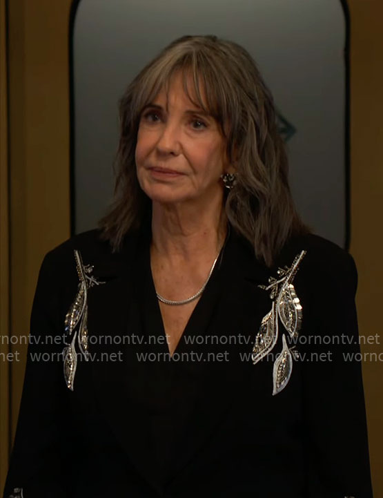 Jill's black embellished blazer on The Young and the Restless