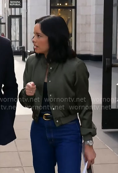 Jo Ling Kent's green bomber jacket on CBS Mornings