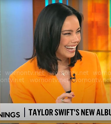 Jo Ling Kent's orange blazer on CBS Mornings