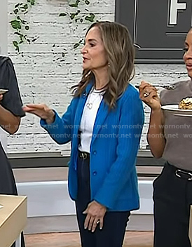 Joy's blue cable knit blazer on Today