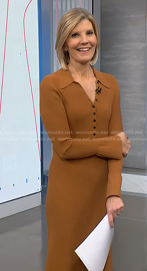 Kate's camel ribbed polo dress on NBC News Daily