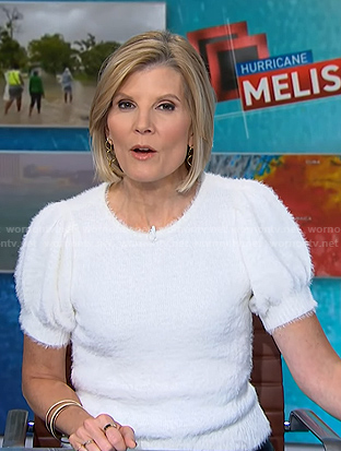Kate's white puff sleeve sweater on NBC News Daily