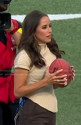 Kaylee's beige ribbed asymmetric top on Today