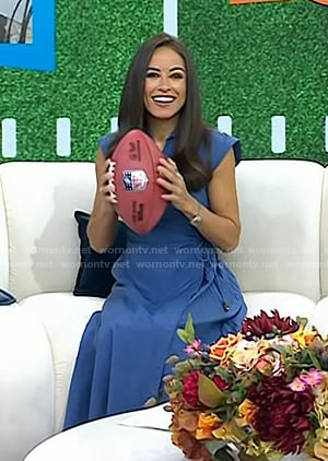 Kaylee's blue pleated wrap dress on Today