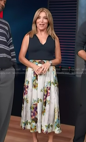 Kit's floral print skirt on Access Hollywood