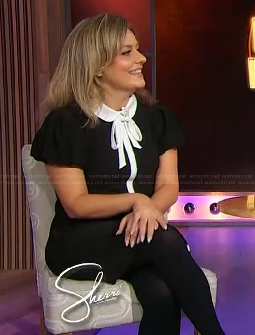 Kristen Toomey's black contrast dress on Sherri