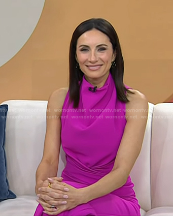 Laura Benanti's fuchsia sleeveless jumpsuit on Today