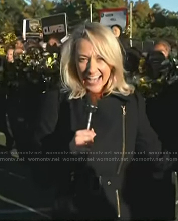 Lauryn Ricketts's black belted zip coat on Today