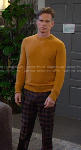 Leo's plaid pants on Days of our Lives