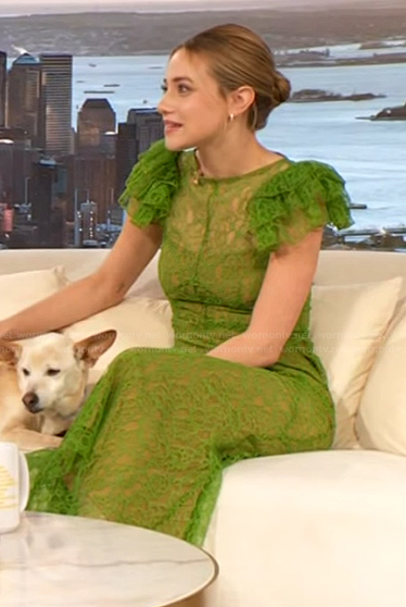 Lili Reinhart's green lace dress on The Drew Barrymore Show