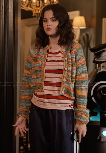 Mabel's striped shirt and cardigan on Only Murders in the Building
