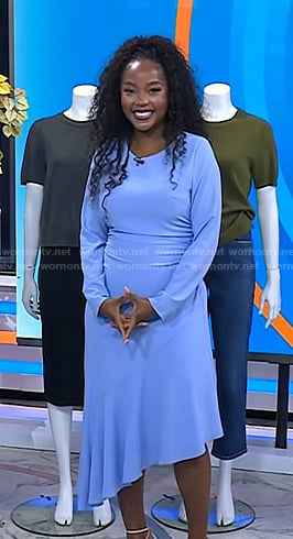 Makho's blue asymmetric dress on Today