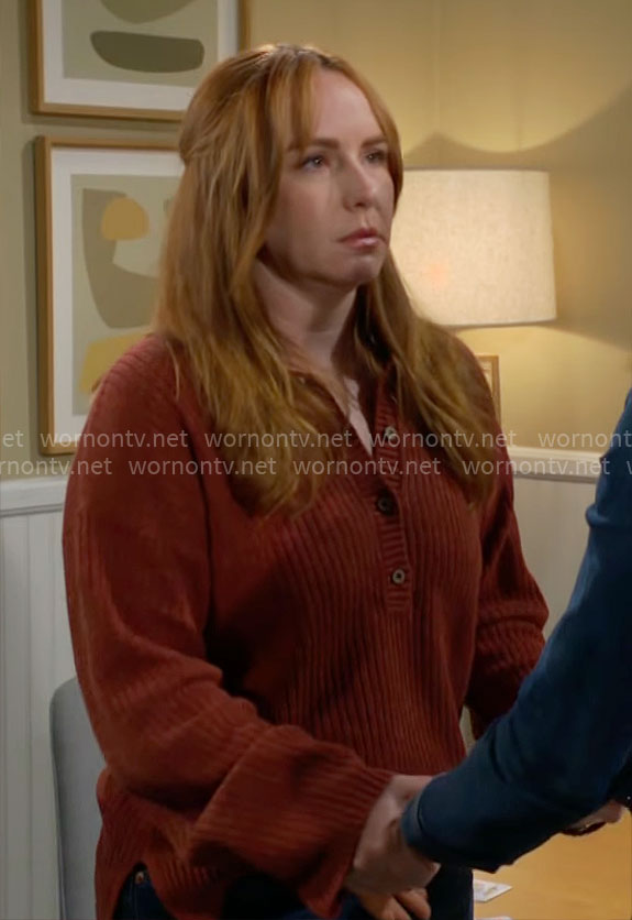 Mariah's rust brown sweater on The Young and the Restless
