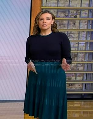 Mary's blue knit midi dress on Good Morning America