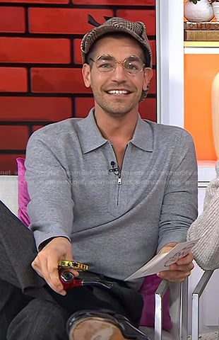 Matt Rogers' grey half-zip polo sweater on Today