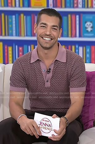 Matt Rogers' pink geometric print polo on Today