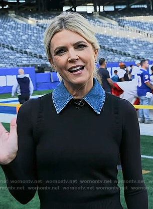 Melissa Stark's black denim-collar vest on Today