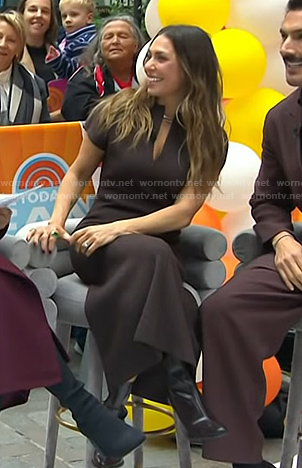 Melissa's brown v-neck dress on Today