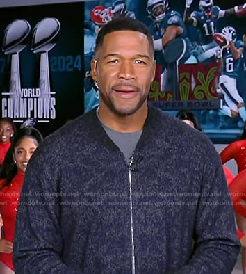 Michael's navy knit zip jacket on Good Morning America
