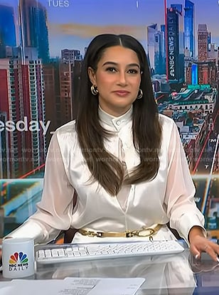 Morgan's white band collar shirt on NBC News Daily