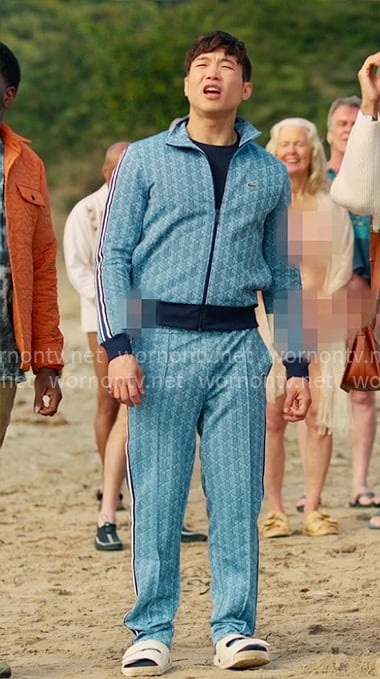 Nicholas' blue monogram print track suit on Loot