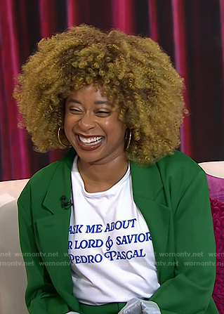 Phoebe Robinson's white print tee on Today